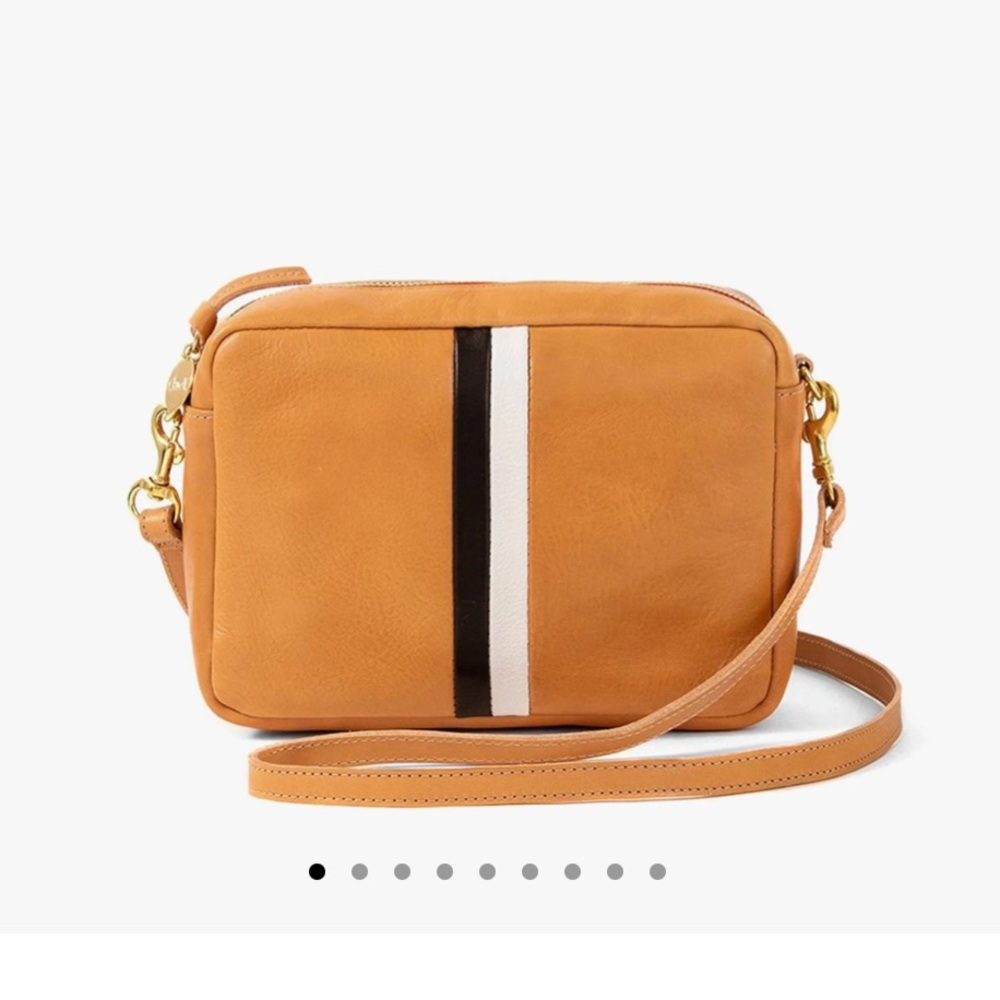Clare V Midi Sac Natural with stripes